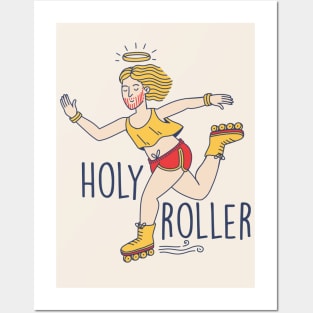 Funny Rollerblading Jesus | Holy Roller Posters and Art